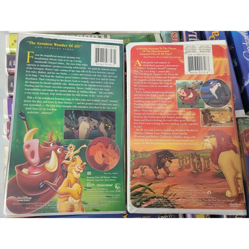The Lion King And The Lion King 2 Simba's Pride VHS‎